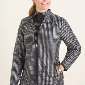 NWT Ladies Zenergy Reversible Black To Houndstooth Puffer Jacket